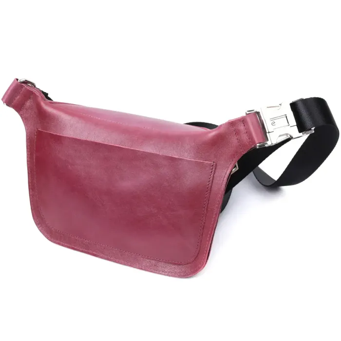 Красива бананка для жінок із натуральної шкіри GRANDE PELLE 22815 Рожевий