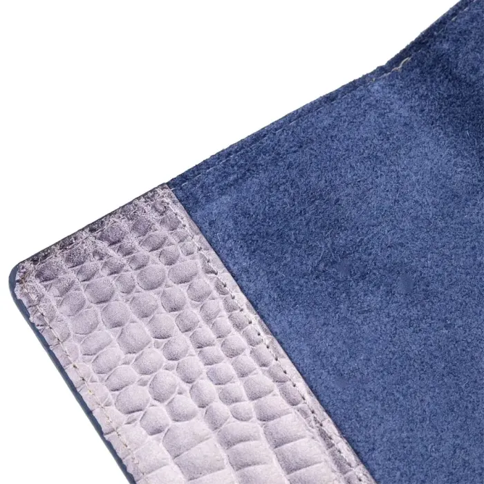 Красивая обложка на паспорт из фактурной кожи под рептилию KARYA 20924 Синий