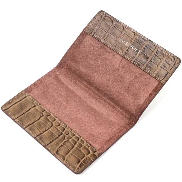 Красивая обложка на паспорт KARYA 20914 кожаная Коричневый