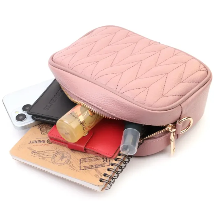 Красива стьобана жіноча сумка з натуральної шкіри Vintage 22614