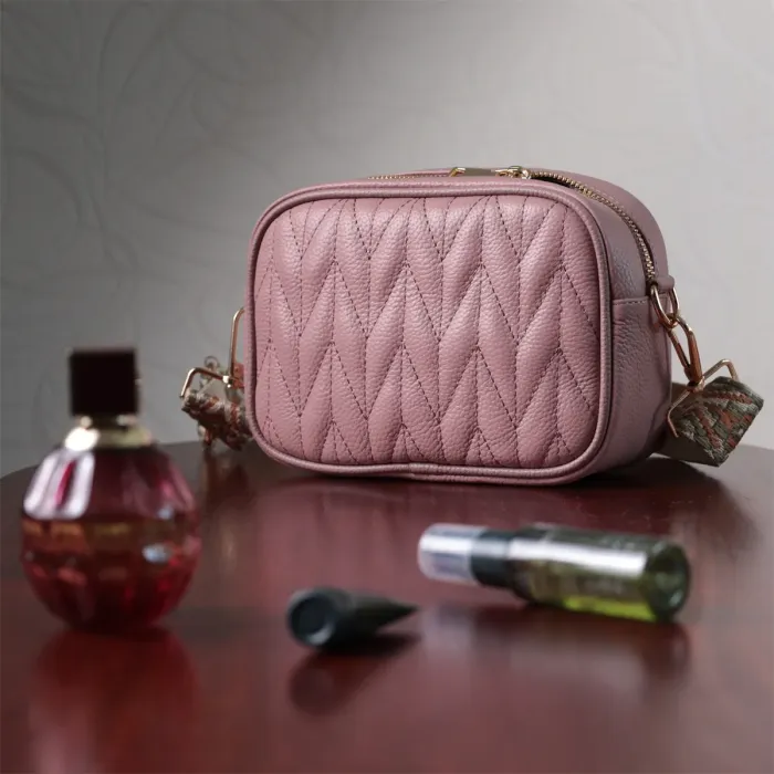 Красива стьобана жіноча сумка з натуральної шкіри Vintage 22614