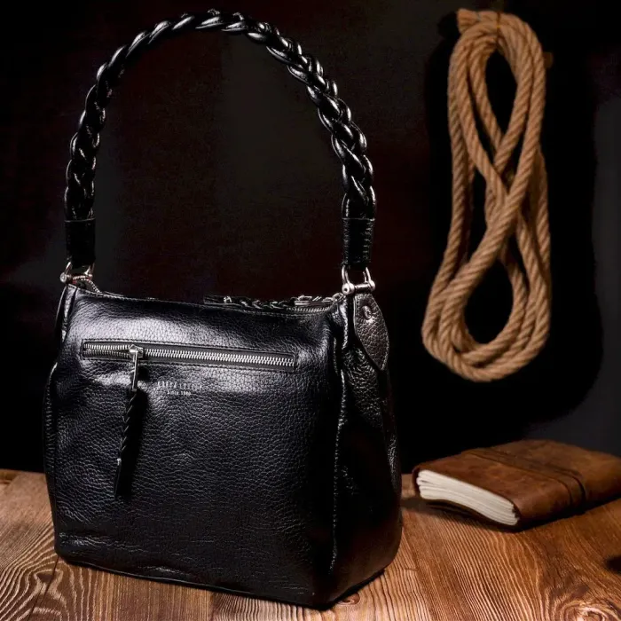 Красива сумка жіноча KARYA 20868 шкіряна Чорний