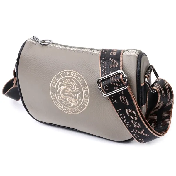 Красива жіноча сумка з вишивкою на лицьовій стороні з натуральної шкіри Vintage 22626