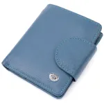 Красивий шкіряний портмоне з монетницею зовні для стильних жінок ST Leather 19457 Бірюзовий