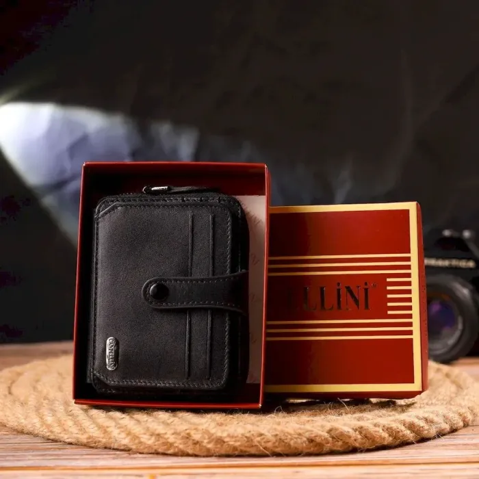 Красивое портмоне из натуральной галдкой кожи CANPELLINI 21492 Черное