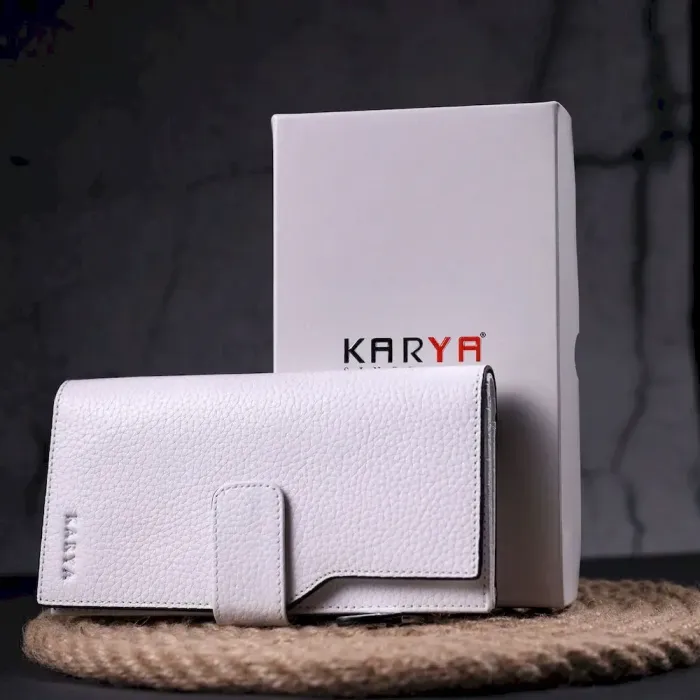 Красиве жіноче портмоне з натуральної шкіри KARYA 21334 Білий