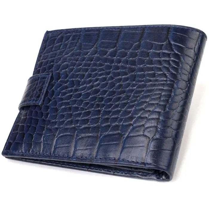 Гарний горизонтальний гаманець для чоловіків з натуральної шкіри з тисненням під рептилію CANPELLINI 21889