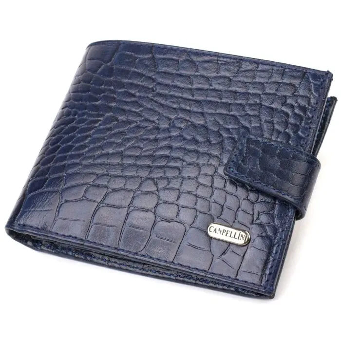 Гарний горизонтальний гаманець для чоловіків з натуральної шкіри з тисненням під рептилію CANPELLINI 21889
