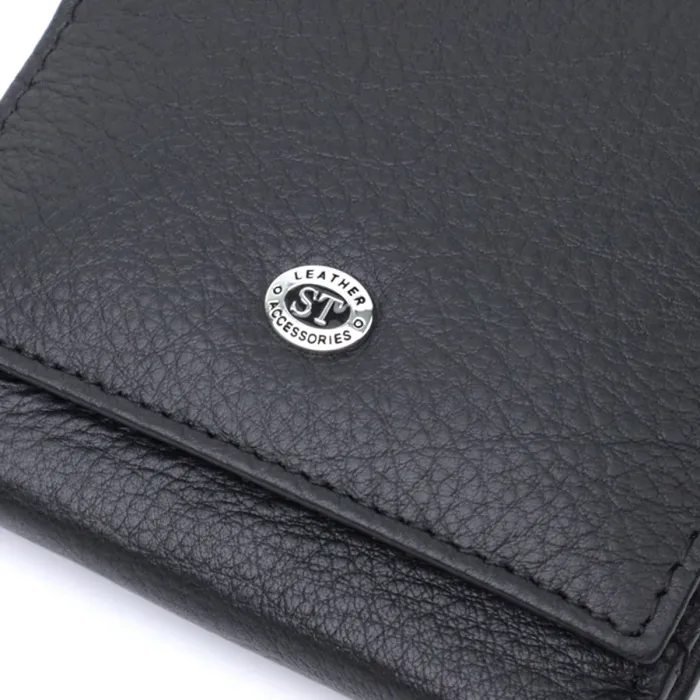 Гарний гаманець для жінок із натуральної шкіри ST Leather 22709 Чорний