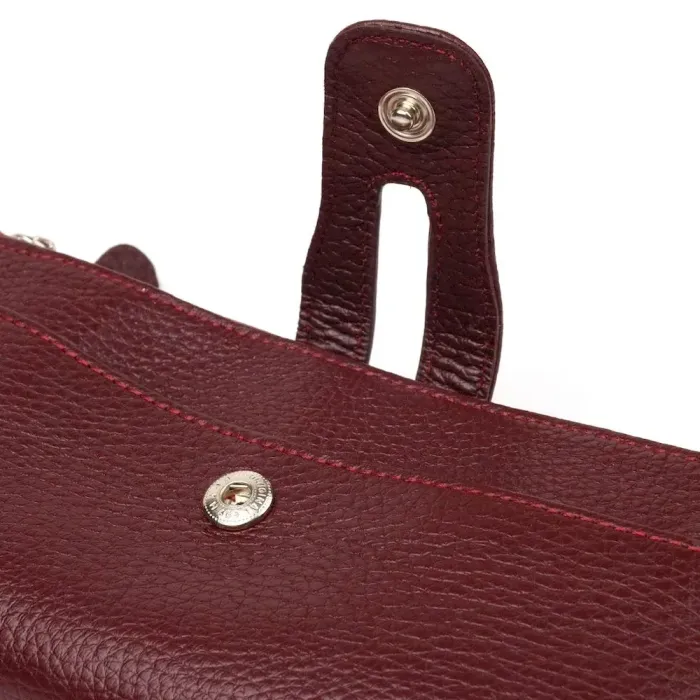 Гарний гаманець із натуральної зернистої шкіри CANPELLINI 21636 Бордовий