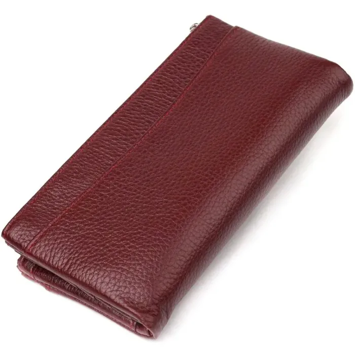 Гарний гаманець із натуральної зернистої шкіри CANPELLINI 21636 Бордовий