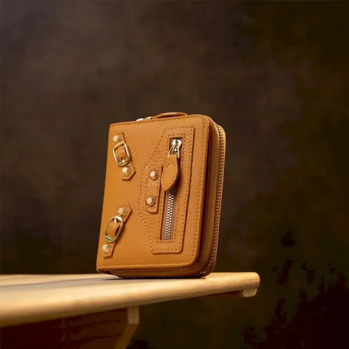 Красивый кожаный женский кошелек Guxilai 19402 Рыжий