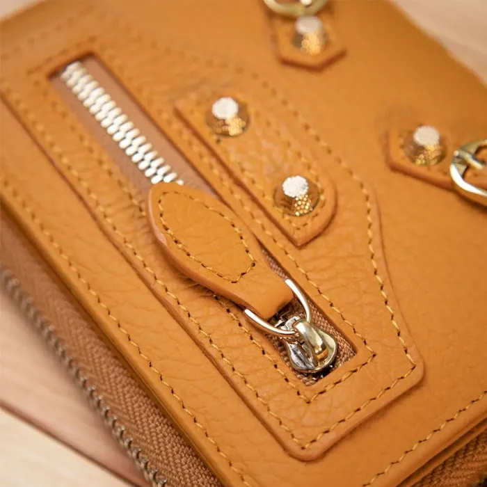 Красивый кожаный женский кошелек Guxilai 19402 Рыжий