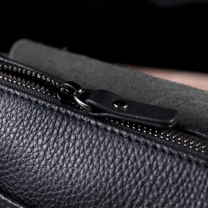 Красивий чоловічий клатч із натуральної комбінованої шкіри CANPELLINI 21564 Чорний