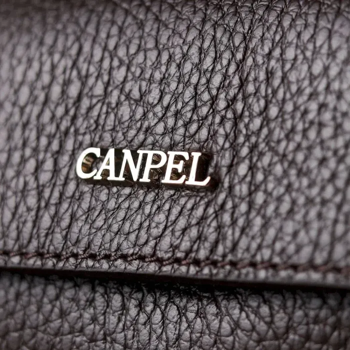 Красивий чоловічий клатч із натуральної зернистої шкіри CANPELLINI 21559 Коричневий