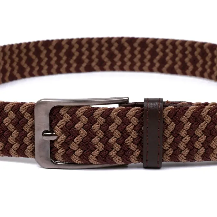 Красивий текстильний ремінь Vintage 20813 Коричневий