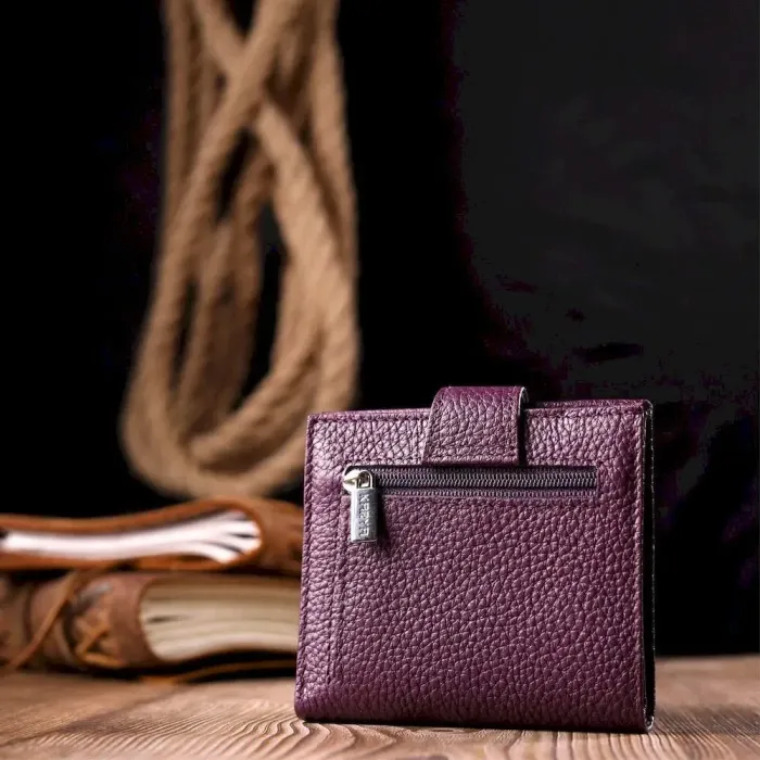 Красивый женский бумажник из натуральной кожи KARYA 20944 Сиреневый