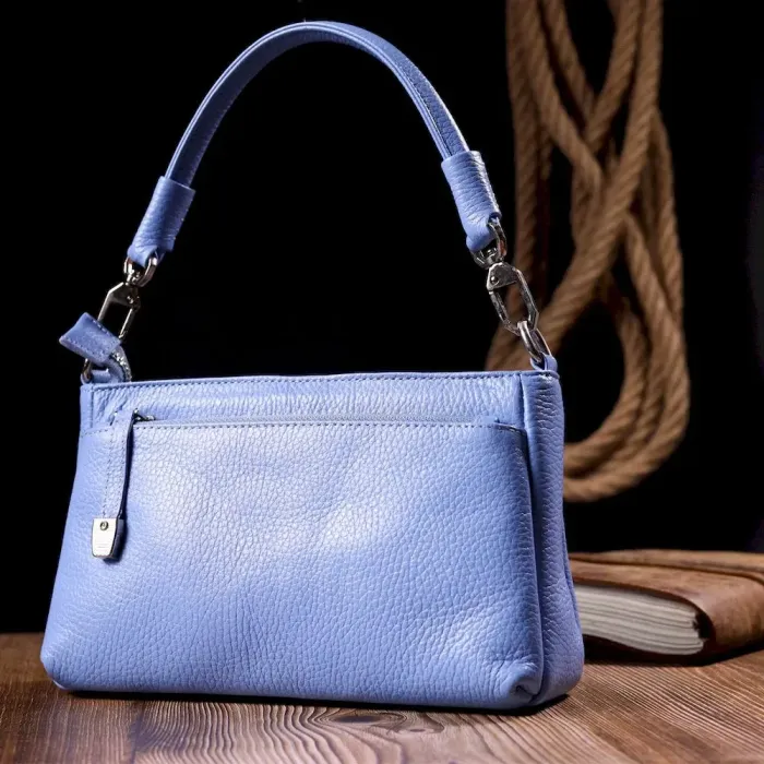 Красивий клатч жіночий KARYA 20858 шкіряна Блакитний