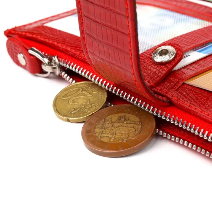 Красивый женский кошелек из натуральной фактурной кожи CANPELLINI 21646 Красный