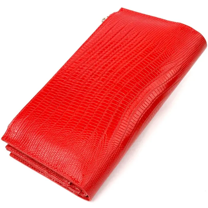 Красивый женский кошелек из натуральной фактурной кожи CANPELLINI 21646 Красный