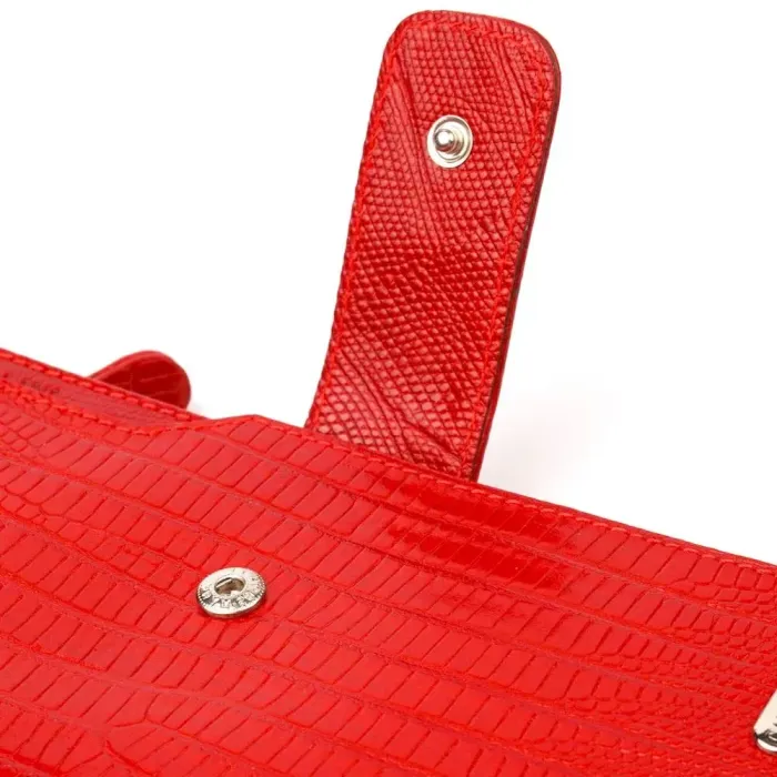 Красивый женский кошелек из натуральной фактурной кожи CANPELLINI 21646 Красный