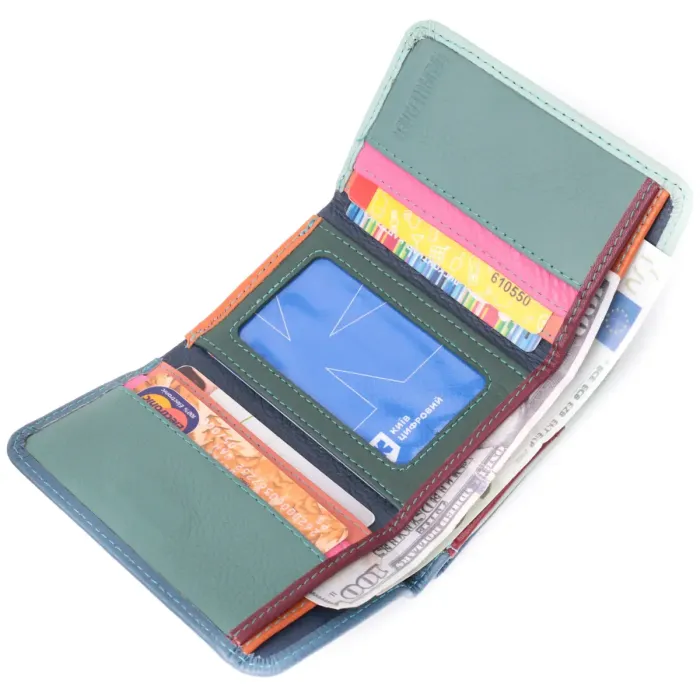 Барвистий жіночий гаманець із натуральної шкіри ST Leather 22493