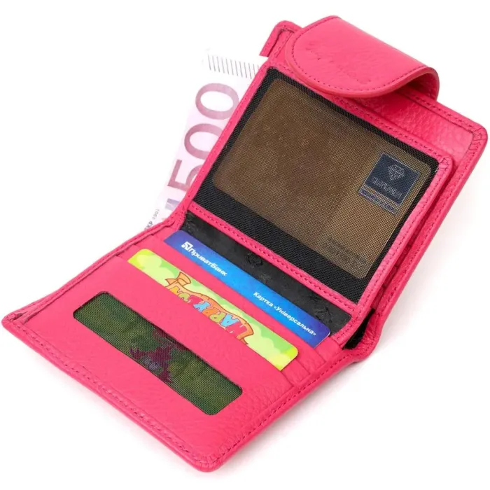Красочный женский кошелек из натуральной кожи Tony Bellucci 22063 Фуксия