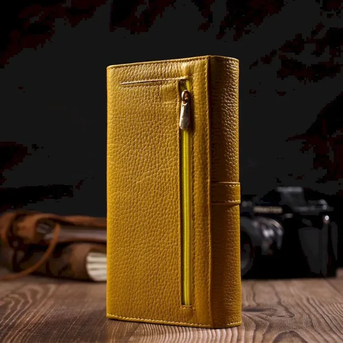 Красочный женский кошелек с большим количеством отделений из натуральной кожи Tony Bellucci 21960 Желтый