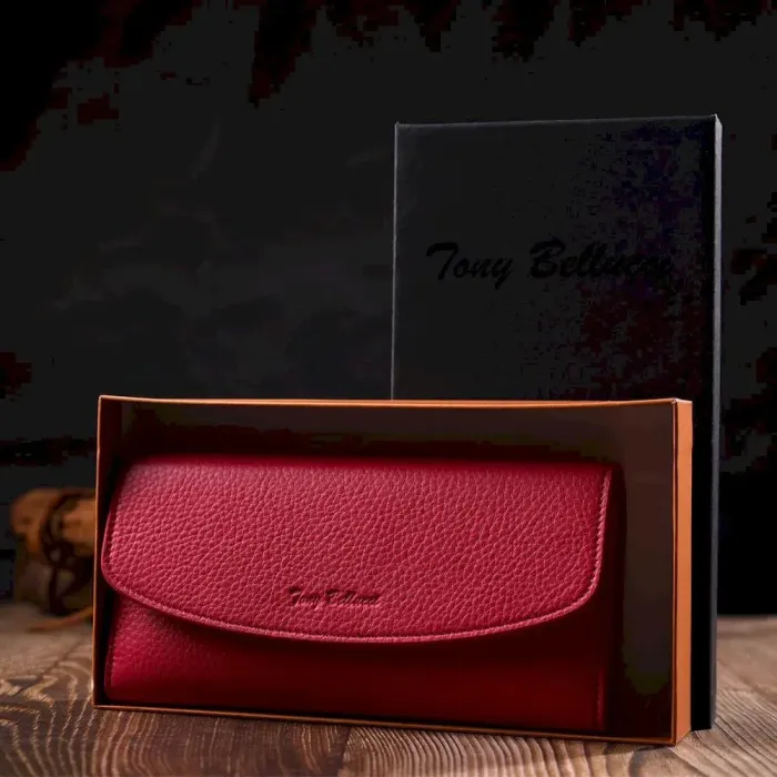 Барвистий жіночий гаманець з монетницею на блискавці з натуральної шкіри Tony Bellucci 21979