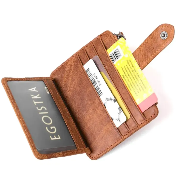 Кредитниця Vintage 14933 з монетницею Коричнева