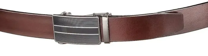 Міцний чоловічий ремінь з автоматичною пряжкою Vintage 20210 Коричневий