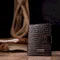Лакированное мужское портмоне из фактурной кожи KARYA 21046 Коричневый