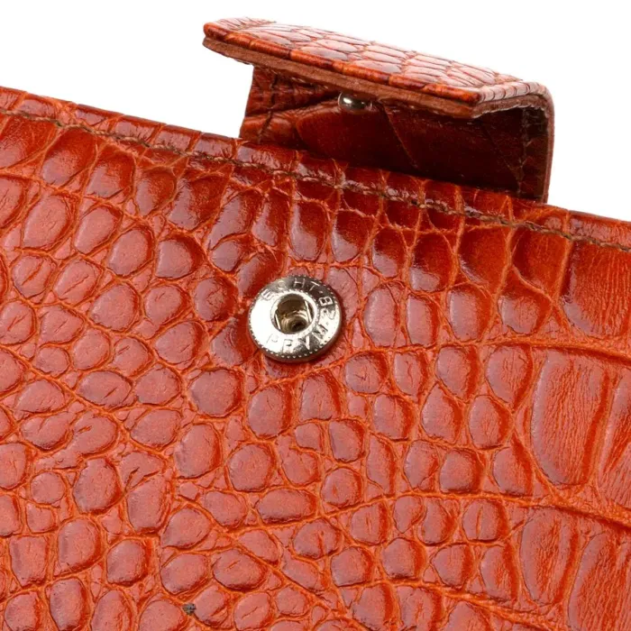 Лаковане вертикальне чоловіче портмоне з натуральної фактурної шкіри з тисненням під крокодила CANPELLINI 21719
