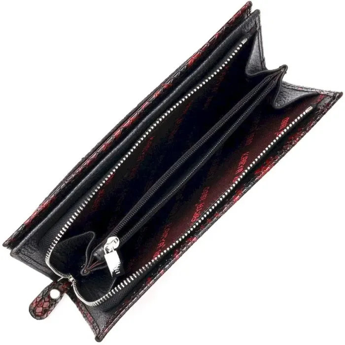 Лакований жіночий горизонтальний гаманець з натуральної шкіри під рептилію KARYA 21099