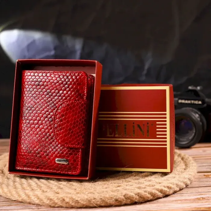 Лакований жіночий гаманець з натуральної шкіри з тисненням під змію CANPELLINI 21682