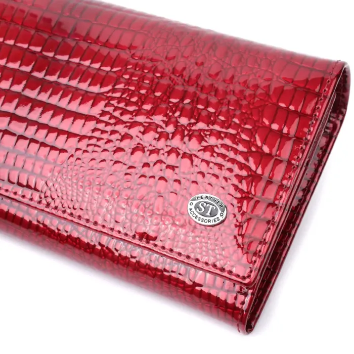 Лакований жіночий гаманець з фактурою під рептилію з натуральної шкіри ST Leather 22717