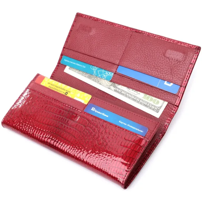 Лакований жіночий гаманець з фактурою під рептилію з натуральної шкіри ST Leather 22717