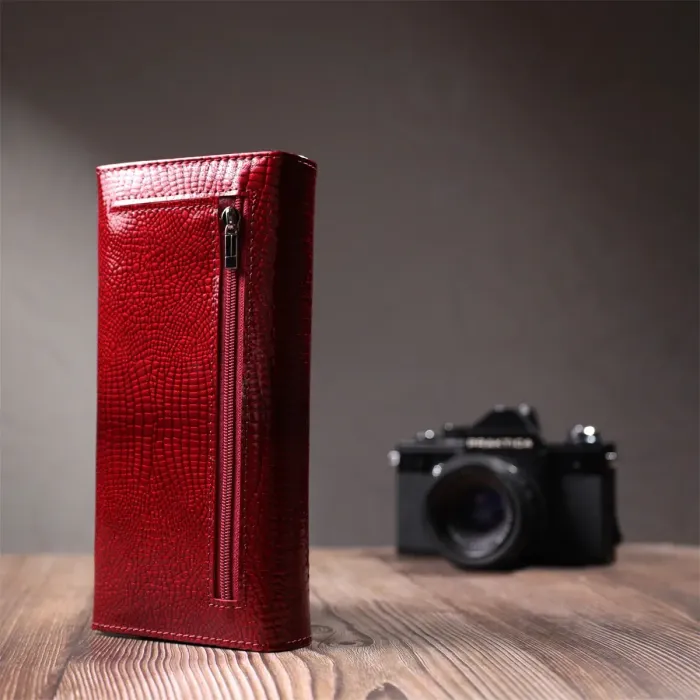 Лакований жіночий гаманець з фактурою під рептилію з натуральної шкіри ST Leather 22717