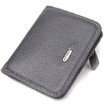 Короткий жіночий гаманець невеликого розміру з натуральної шкіри флотар CANPELLINI 21801 Сірий