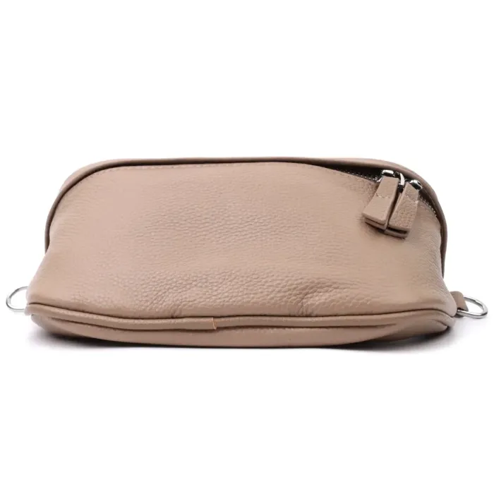 Летняя женская сумка через плечо в классическом цвете из натуральной кожи Vintage 22657 Бежевая