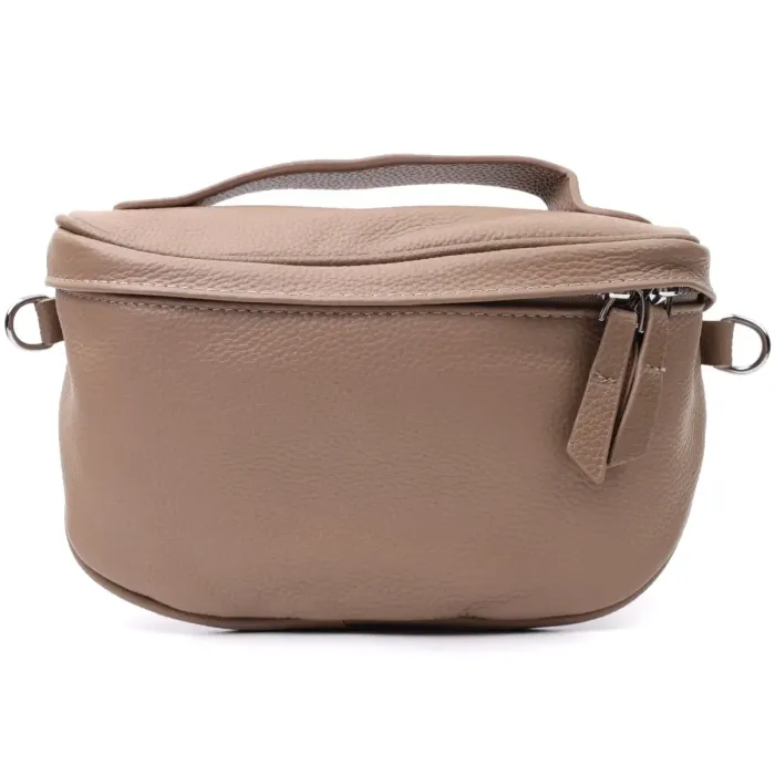 Летняя женская сумка через плечо в классическом цвете из натуральной кожи Vintage 22657 Бежевая