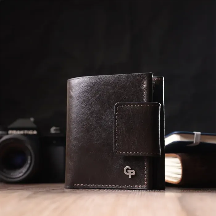 Люксовий гаманець з безліччю відділень із якісної натуральної шкіри GRANDE PELLE 22574 Коричневий