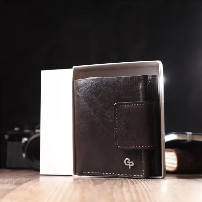 Люксовий гаманець з безліччю відділень із якісної натуральної шкіри GRANDE PELLE 22574 Коричневий