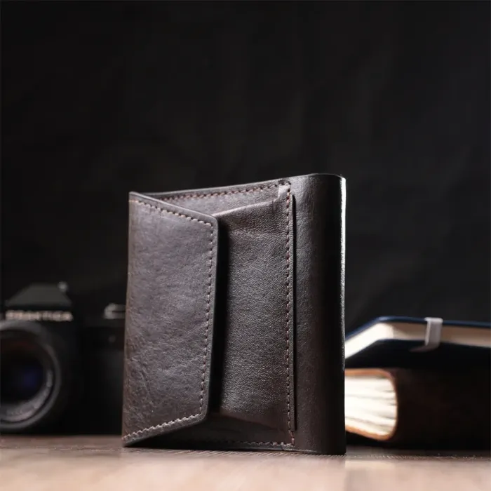 Люксовий гаманець з безліччю відділень із якісної натуральної шкіри GRANDE PELLE 22574 Коричневий