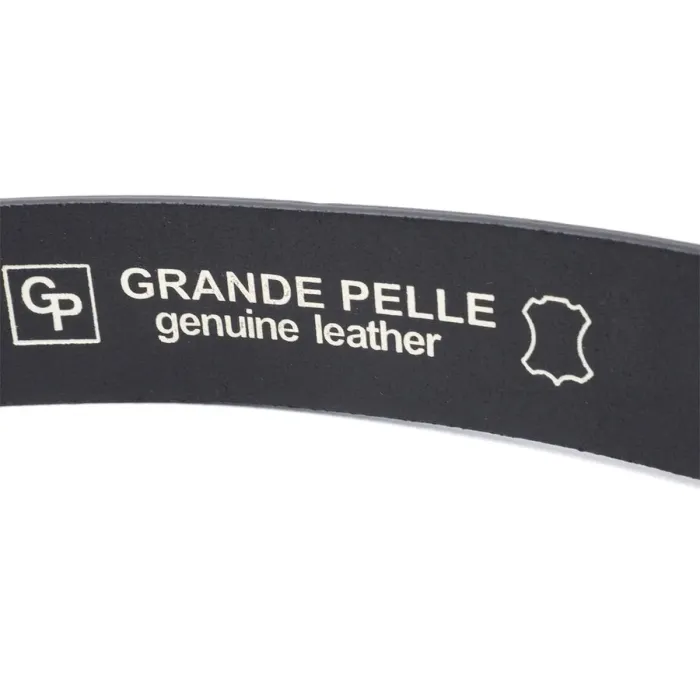 Люксовий ремінь під джинси з натуральної шкіри GRANDE PELLE 11691 Чорний
