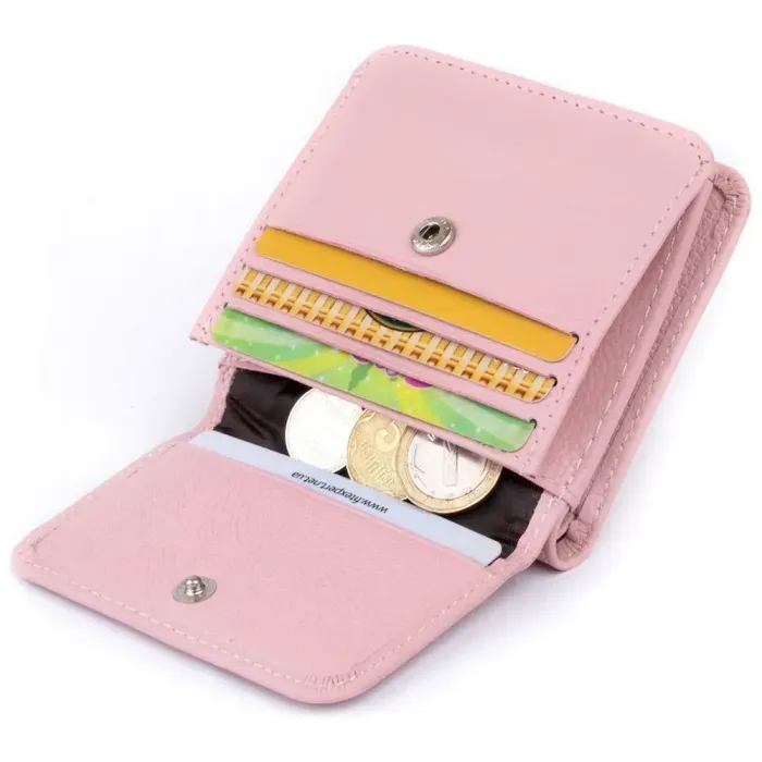 Маленький гаманець на кнопці жіночий ST Leather 19235 Рожевий