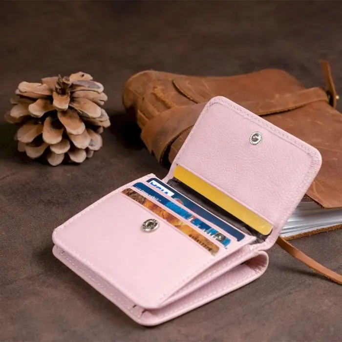 Маленький гаманець на кнопці жіночий ST Leather 19235 Рожевий