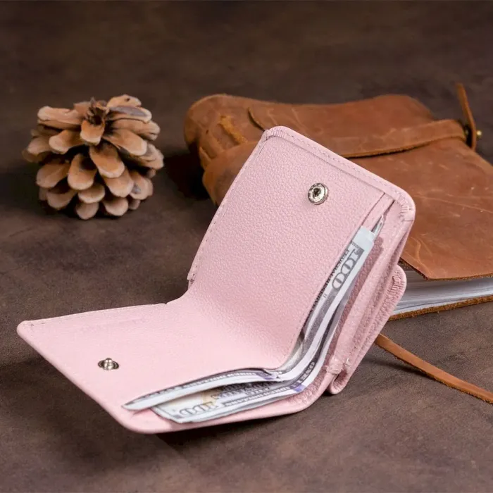 Маленький гаманець на кнопці жіночий ST Leather 19235 Рожевий