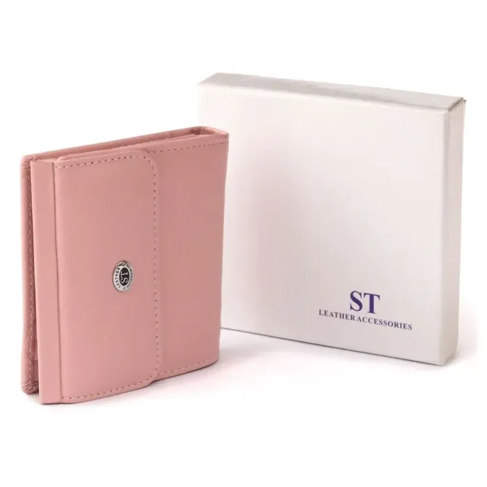 Маленький гаманець з автономною монетницею жіночий ST Leather 19265 Рожевий