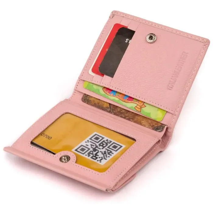 Маленький гаманець з автономною монетницею жіночий ST Leather 19265 Рожевий